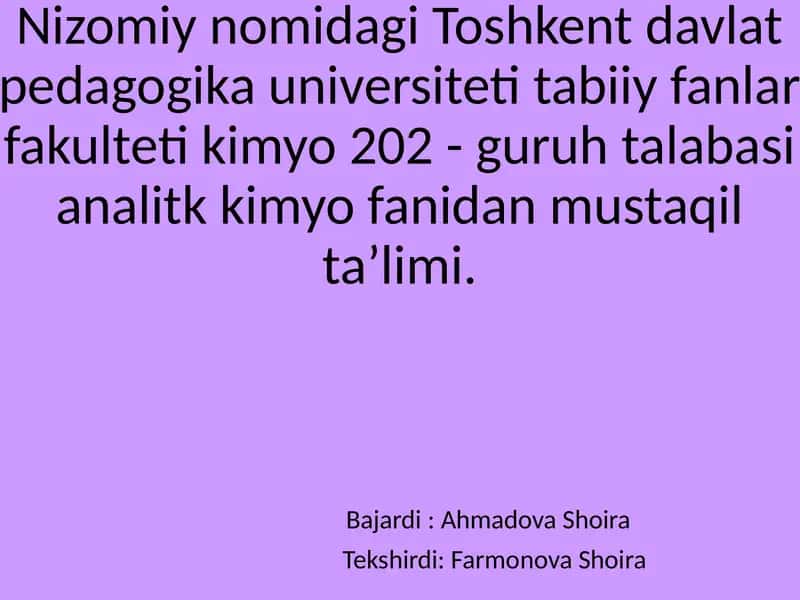 Sifat analizining sistemalari