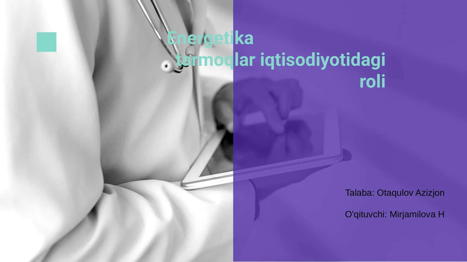 Energetika tarmoqlar iqtisodiyotidagi roli