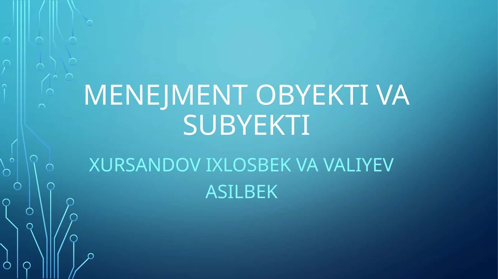 Menejment obyektiv va subyektiv