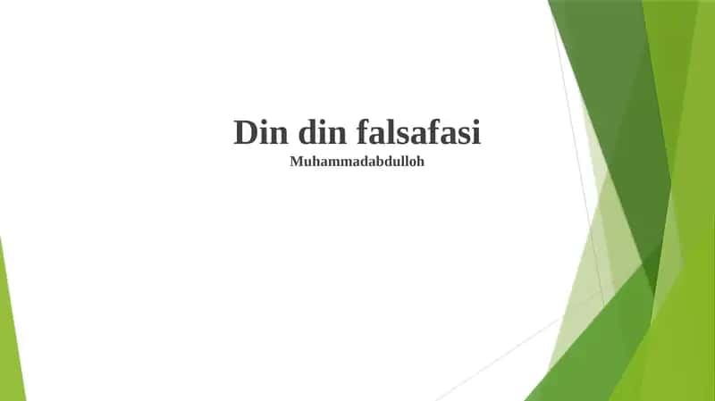 Din din falsafasi