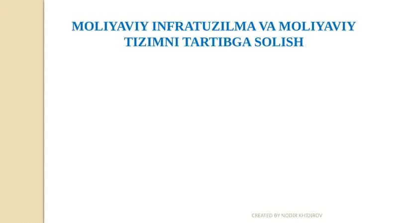 Moliyaviyinfratuzilma