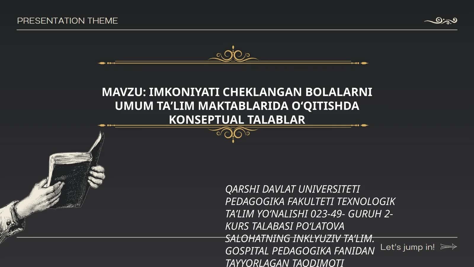 IMKONIYATI CHEKLANGAN BOLALARNI UMUM TAʼLIM MAKTABLARIDA OʻQITISHDA KONSEPTUAL TALABLAR