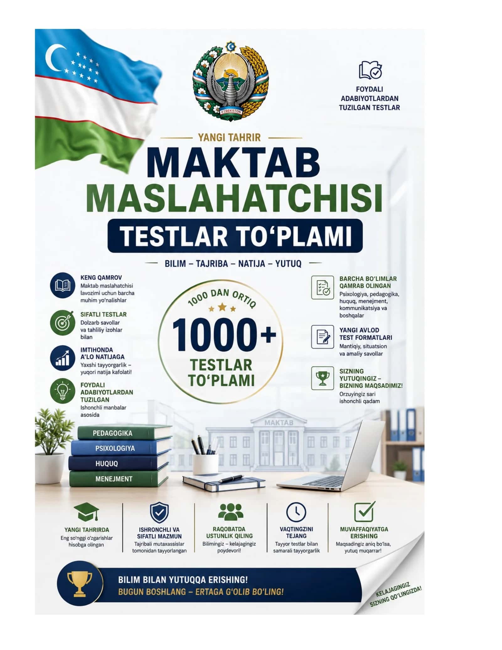 Maktab maslahatchisi 1000 atrofi testlar to'plami