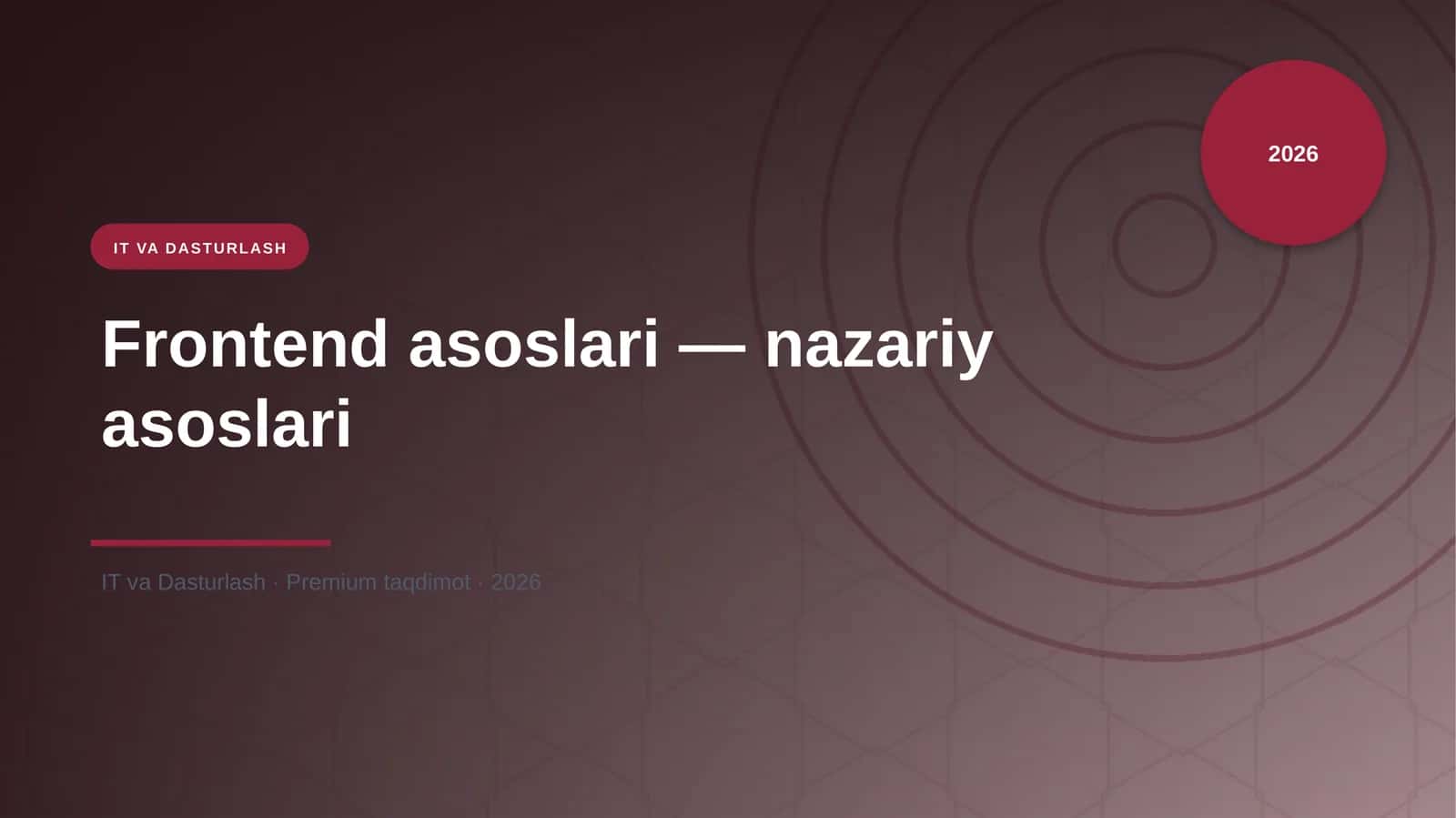 Frontend asoslari — nazariy asoslari