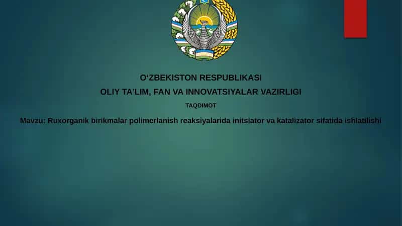 Organometall birikmalar va polimerlanish