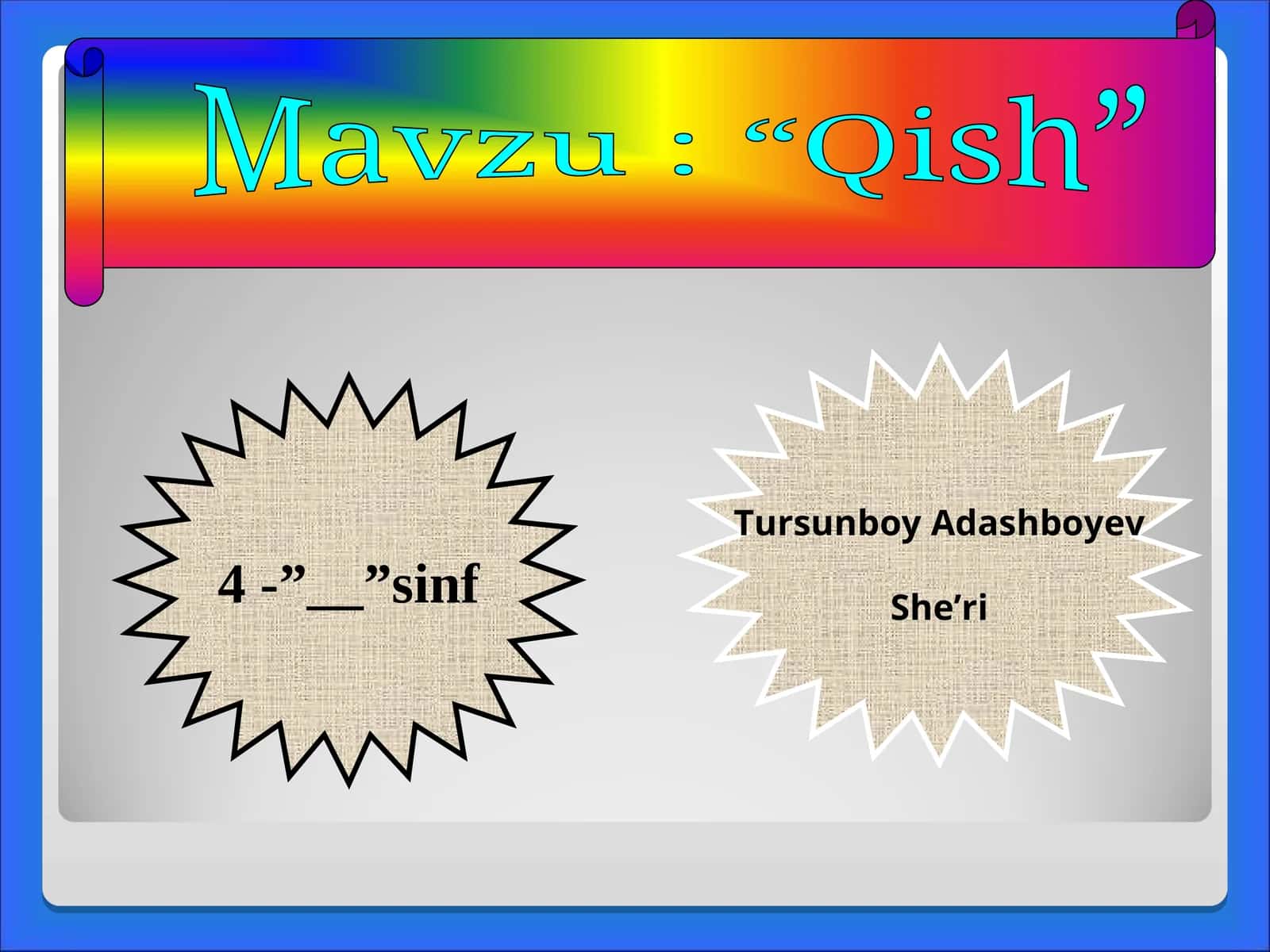 Qish mavzusiga oid taqdimot ishi
