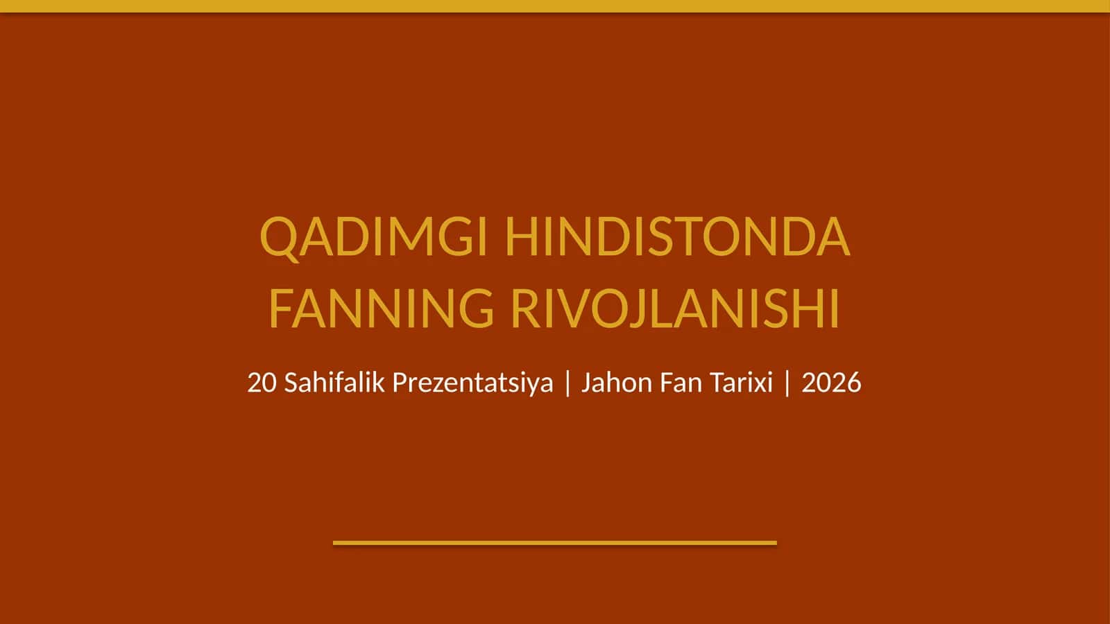 Qadimgi Hindistonda fanning rivojlanishi