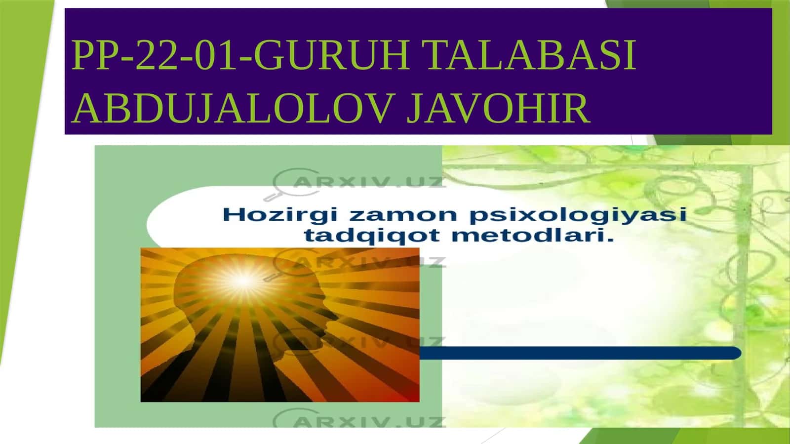 Psixologiya Predmeti