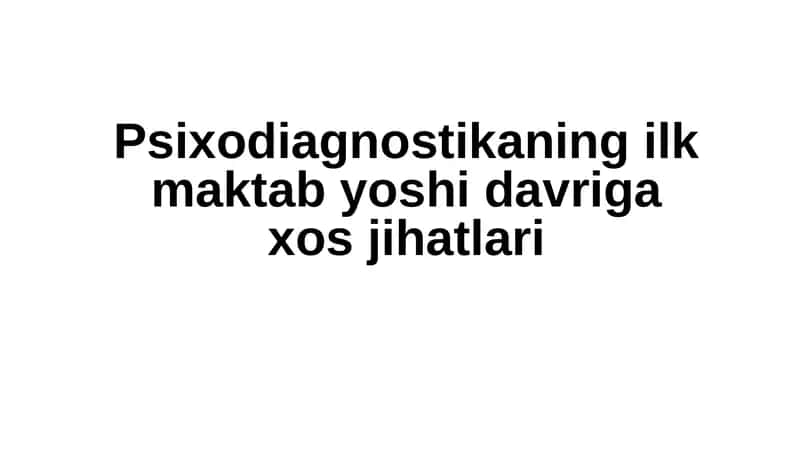 Psixodiagnostika