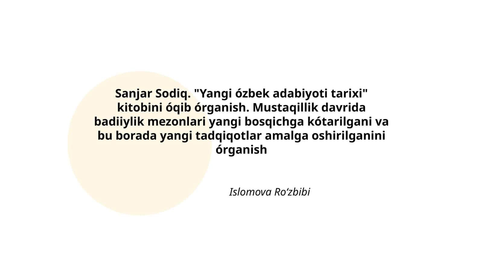 Yangi ózbek adabiyoti tarixi