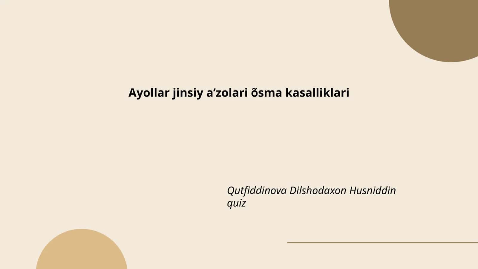Ayollar jinsiy a’zolari õsma kasalliklari