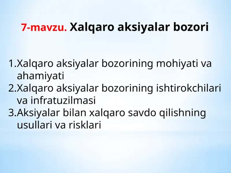 Xalqaro aksiyalar bozori