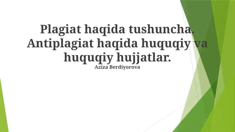 Plagiat haqida tushuncha