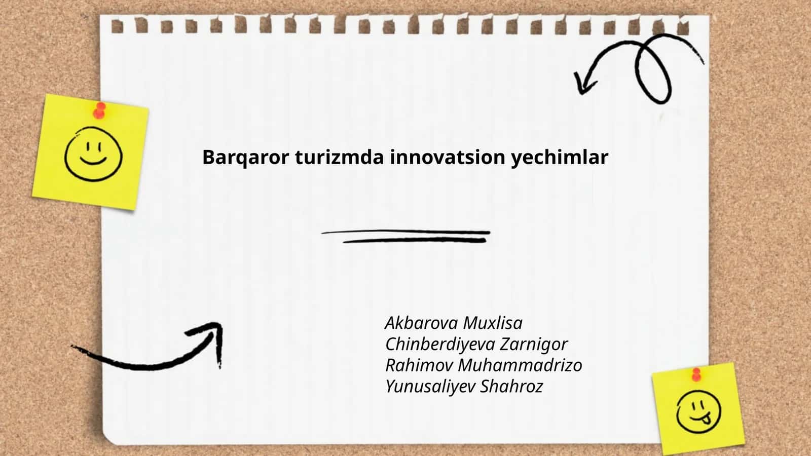 Barqaror turizmda innovatsion yechimlar