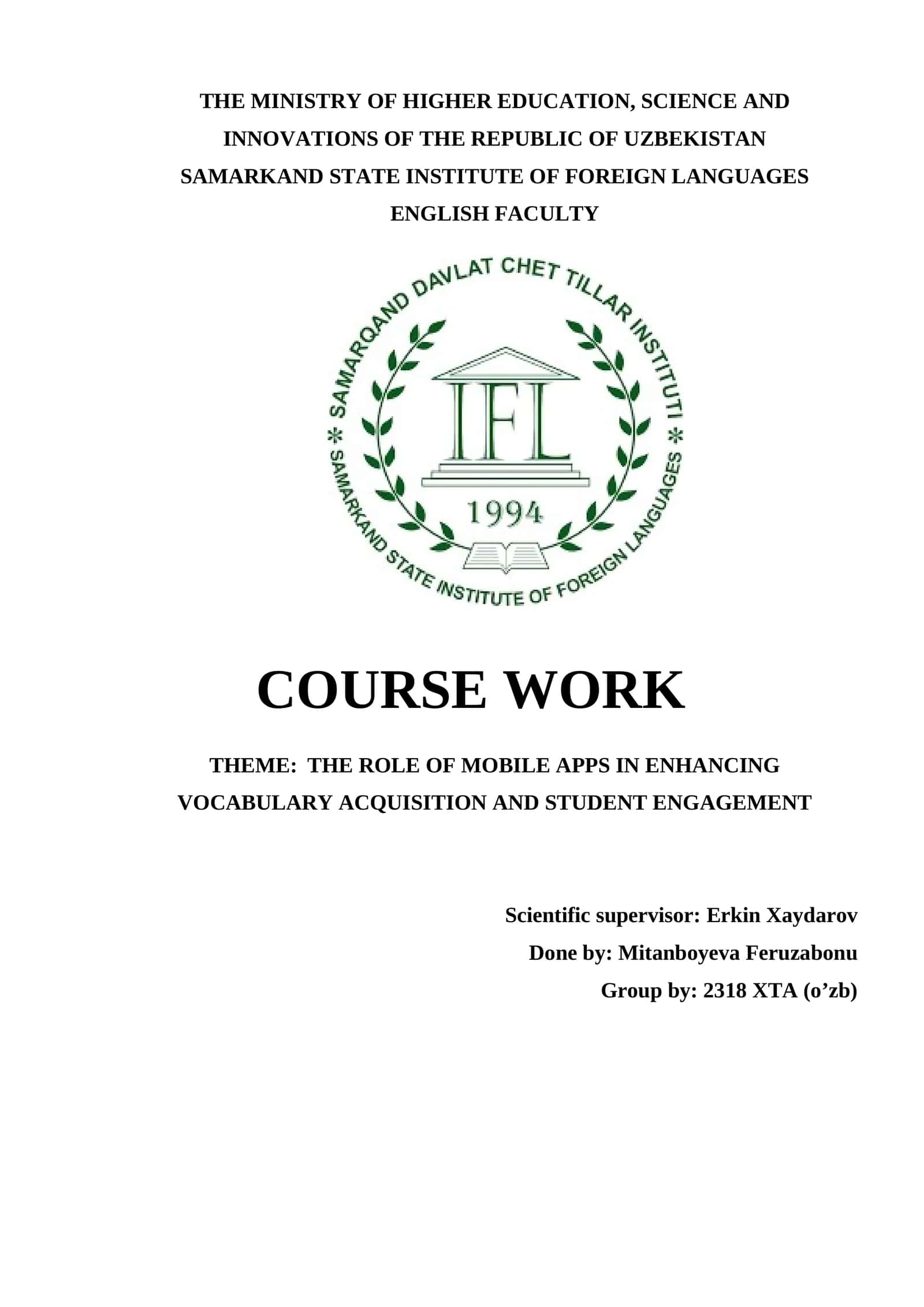 THE ROLE OF MOBILE APPS IN ENHANCING VOCABULARY ACQUISITION AND STUDENT ENGAGEMENT