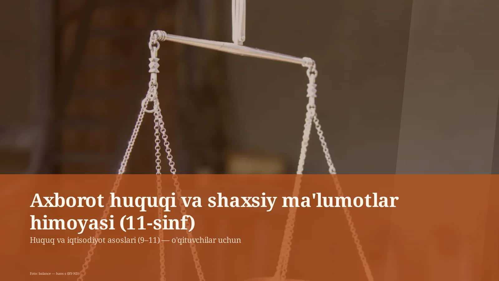 Axborot huquqi va shaxsiy ma'lumotlar himoyasi (11-sinf)