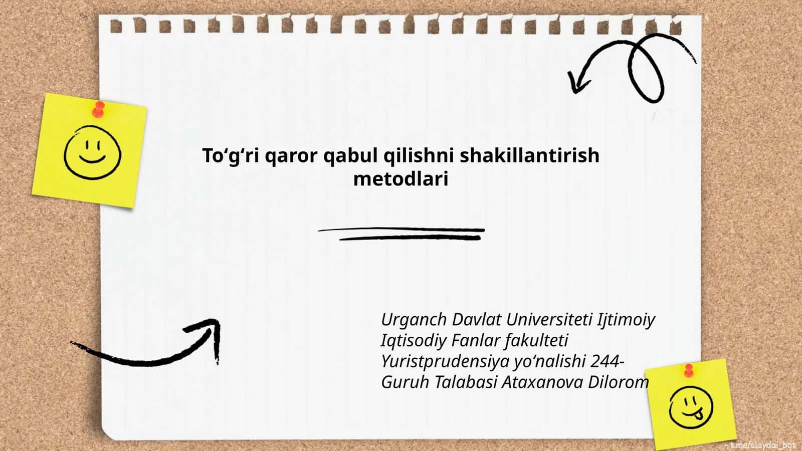 Toʻgʻri qaror qabul qilishni shakillantirish metodlari
