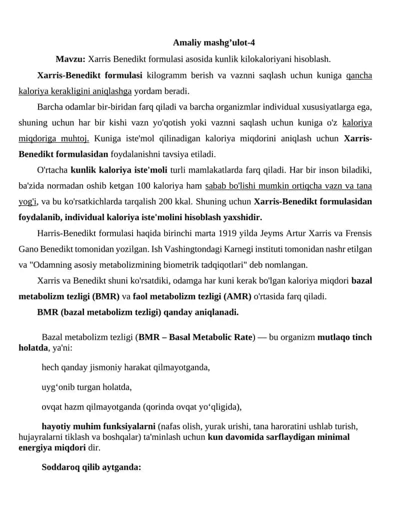 Xarris Benedikt formulasi
