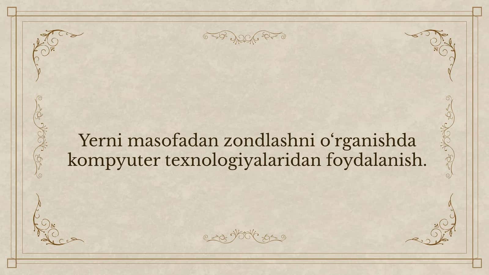 Yerni masofadan zondlashning kompyuter texnologiyalari