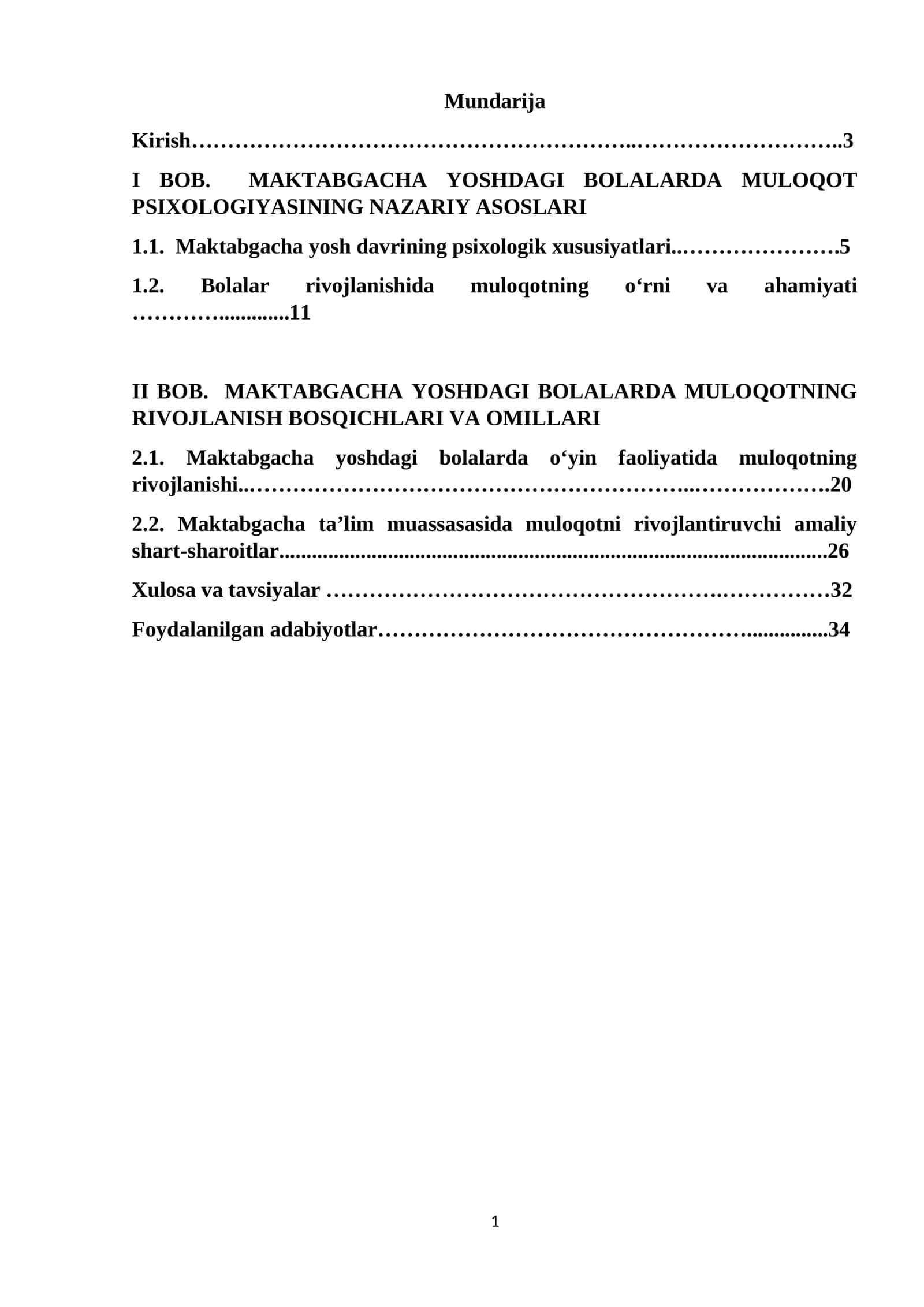 Maktabgacha yoshdagi bolalarda muloqot psixologiyasi