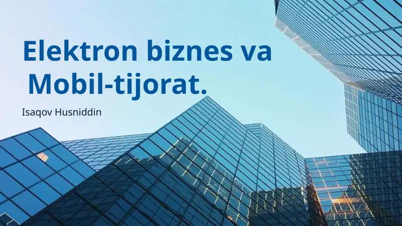 Elektron biznes va Mobil-tijorat