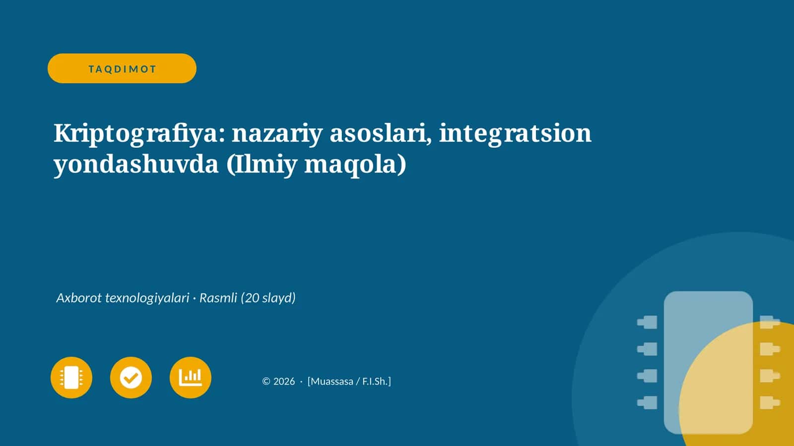 Kriptografiya: nazariy asoslari, integratsion yondashuvda (Ilmiy maqola)