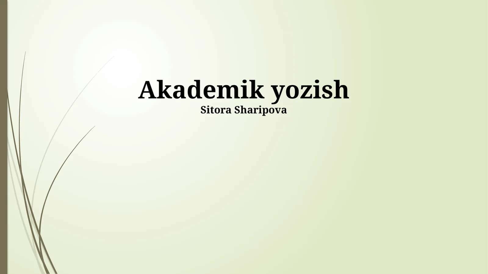 Akademik yozish