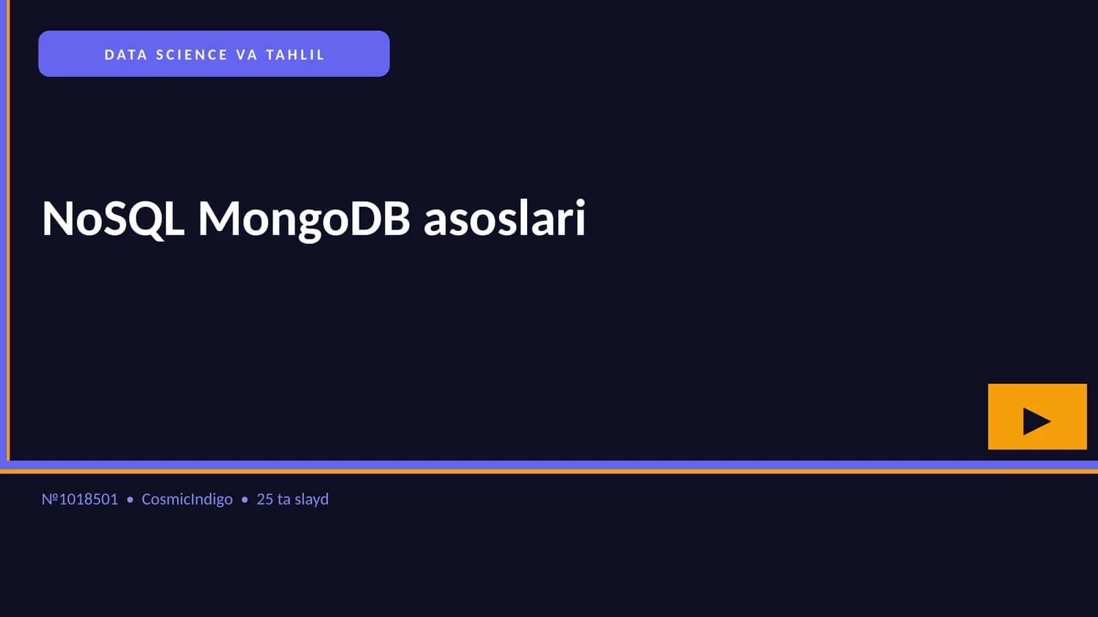 NoSQL MongoDB asoslari