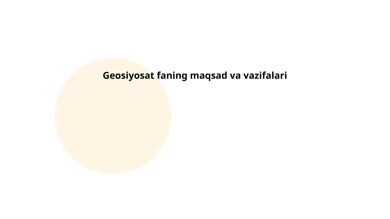 Geosiyosat faning maqsad va vazifalari