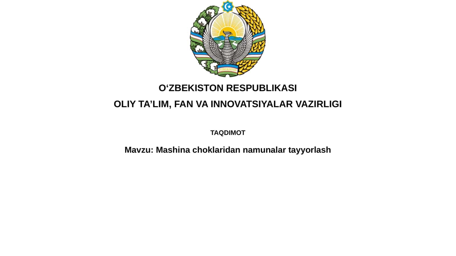 Mashinachoklaridannamunalartayyorlash
