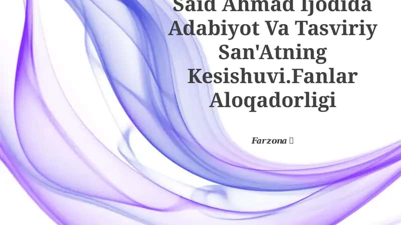 Adabiyot Va Tasviriy San'atning Kesishuvi