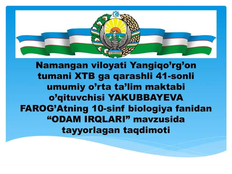 ODAM IRQLARI taqdimoti