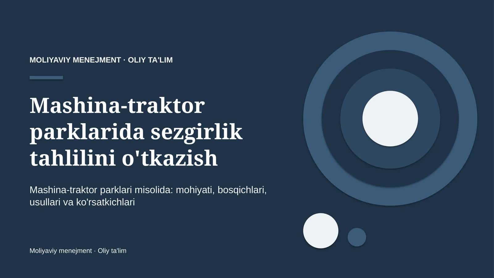 mashina traktor parklarida sezgirlik tahlilini o'tkazish 8214