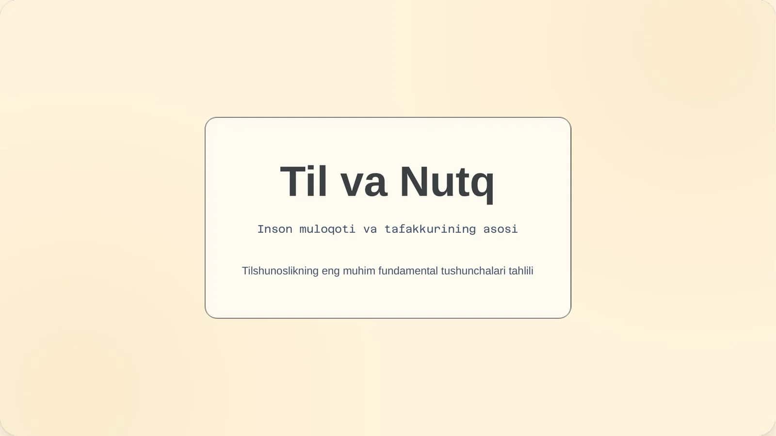 Til va Nutq