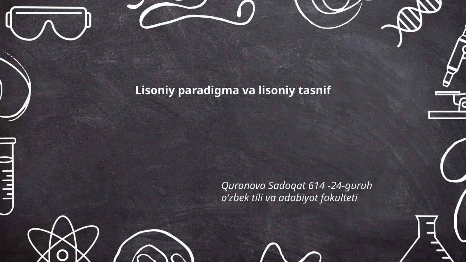 Lisoniy paradigma va lisoniy tasnif