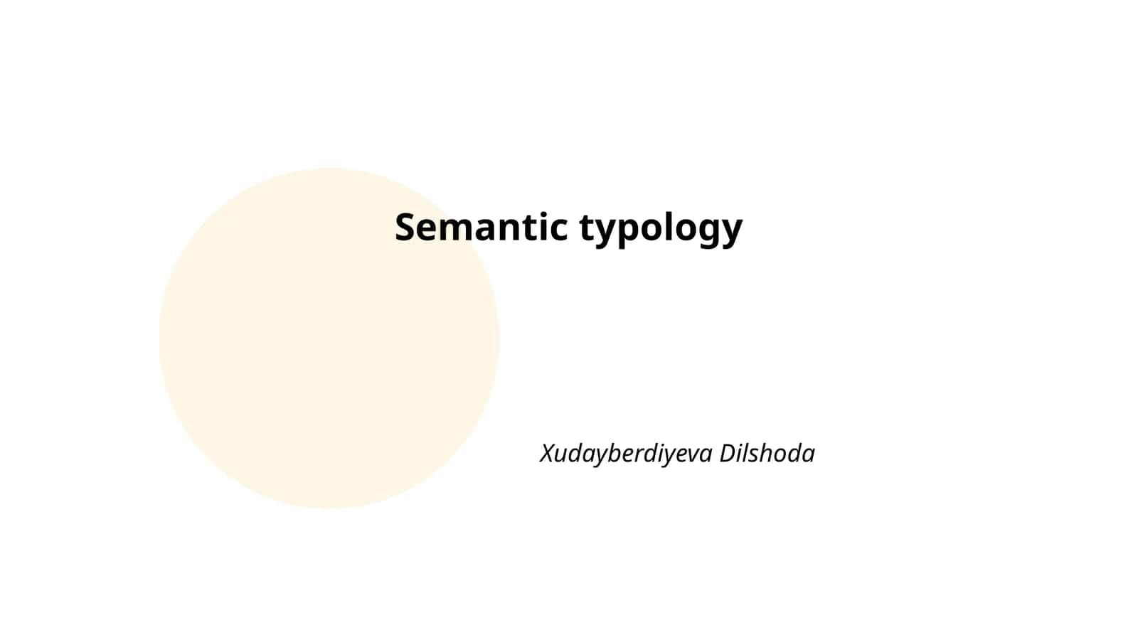 Semantic typology