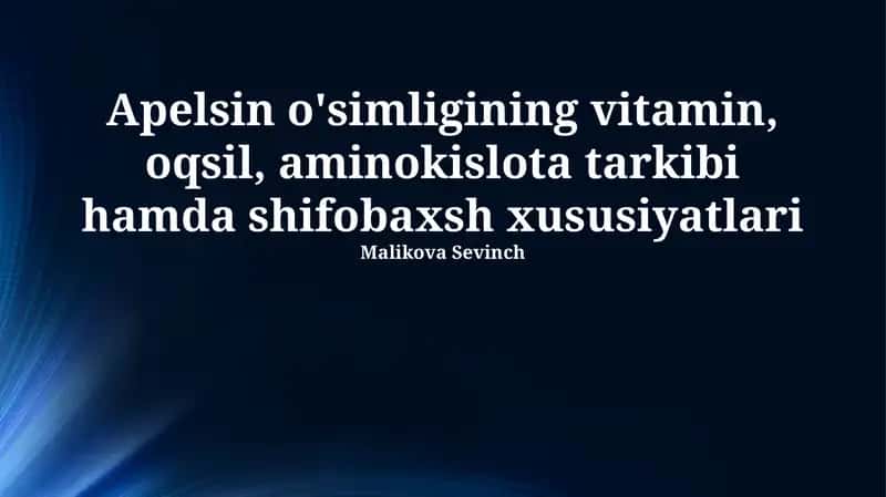 Apelsin o'simligi