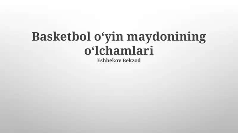 Basketbol oʻyin maydonining oʻlchamlari