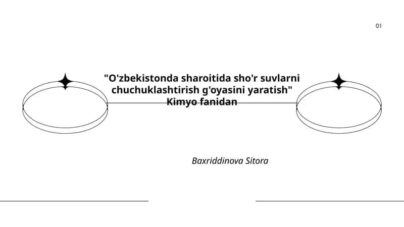 O'zbekistonda sharoitida sho'r suvlarni chuchuklashtirish g'oyasini yaratish
