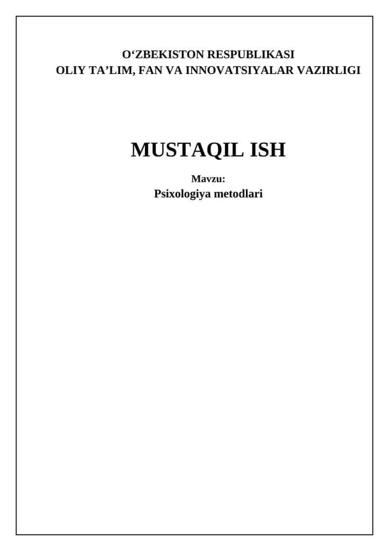 Psixologiya metodlari