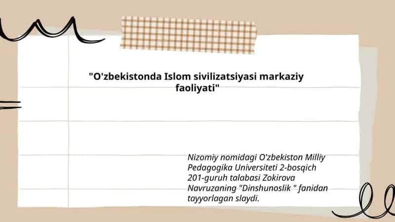 Dinshunoslik fanidan tayyorlagan slayd