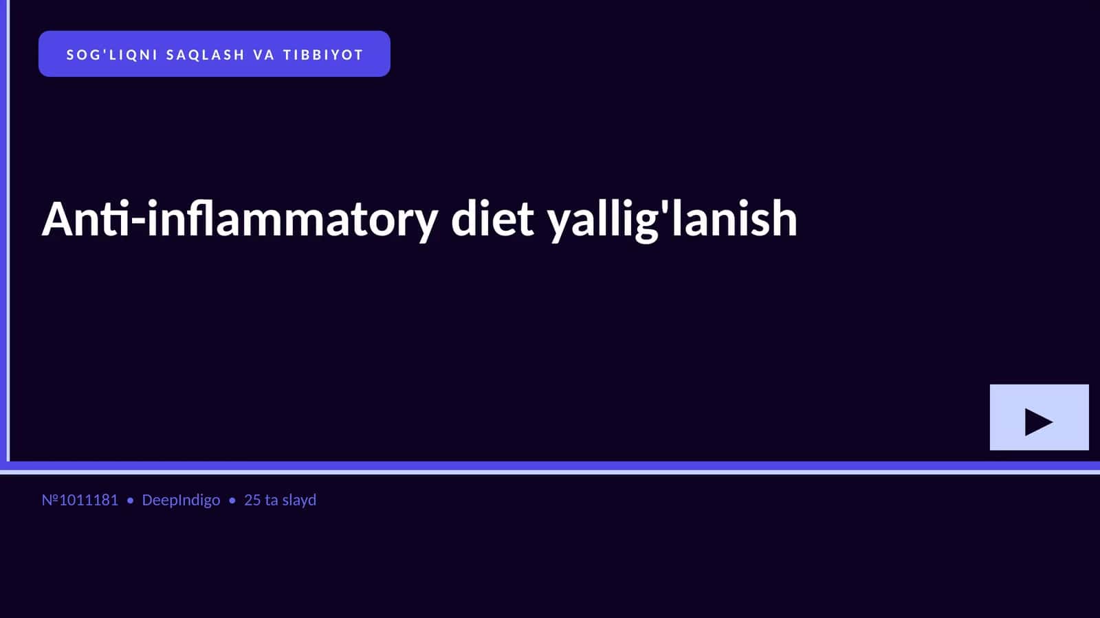 Anti-inflammatory diet yallig'lanish