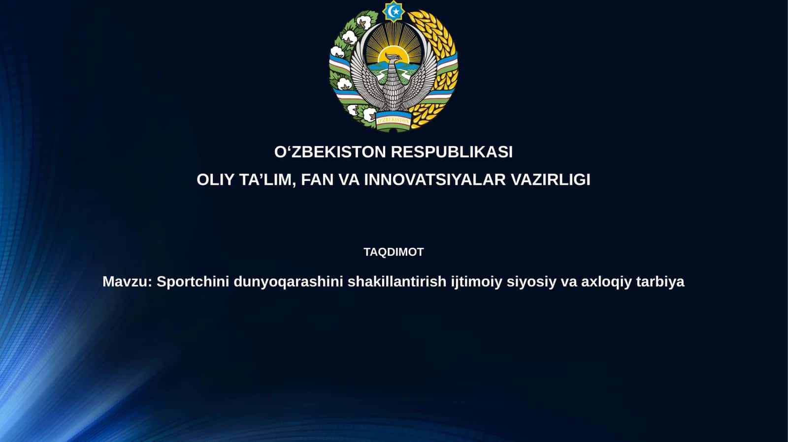 Sport dunyoqarashining shakllanishi