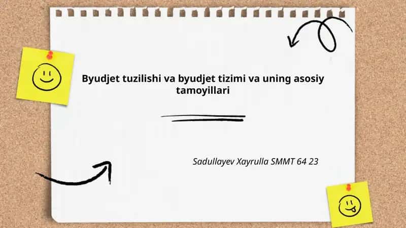 Byudjet tuzilishi va byudjet tizimi va uning asosiy tamoyillari