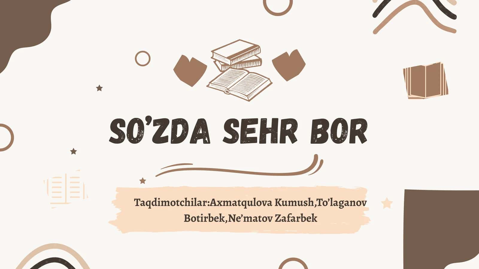 SO’ZDA SEHR BOR