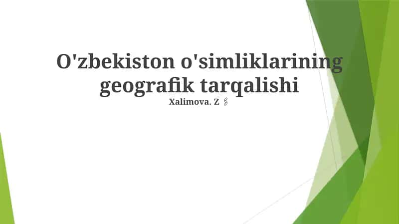 O'zbekiston o'simliklarining geografik tarqalishi
