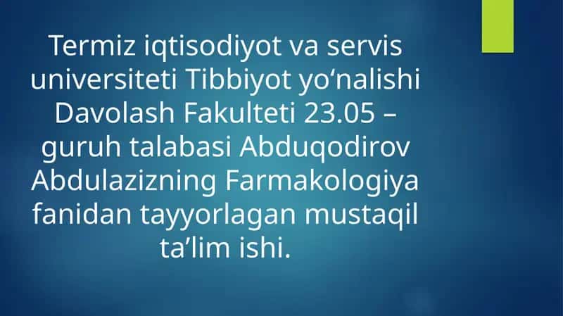 Antibiotiklar haqida umumiy tushuncha