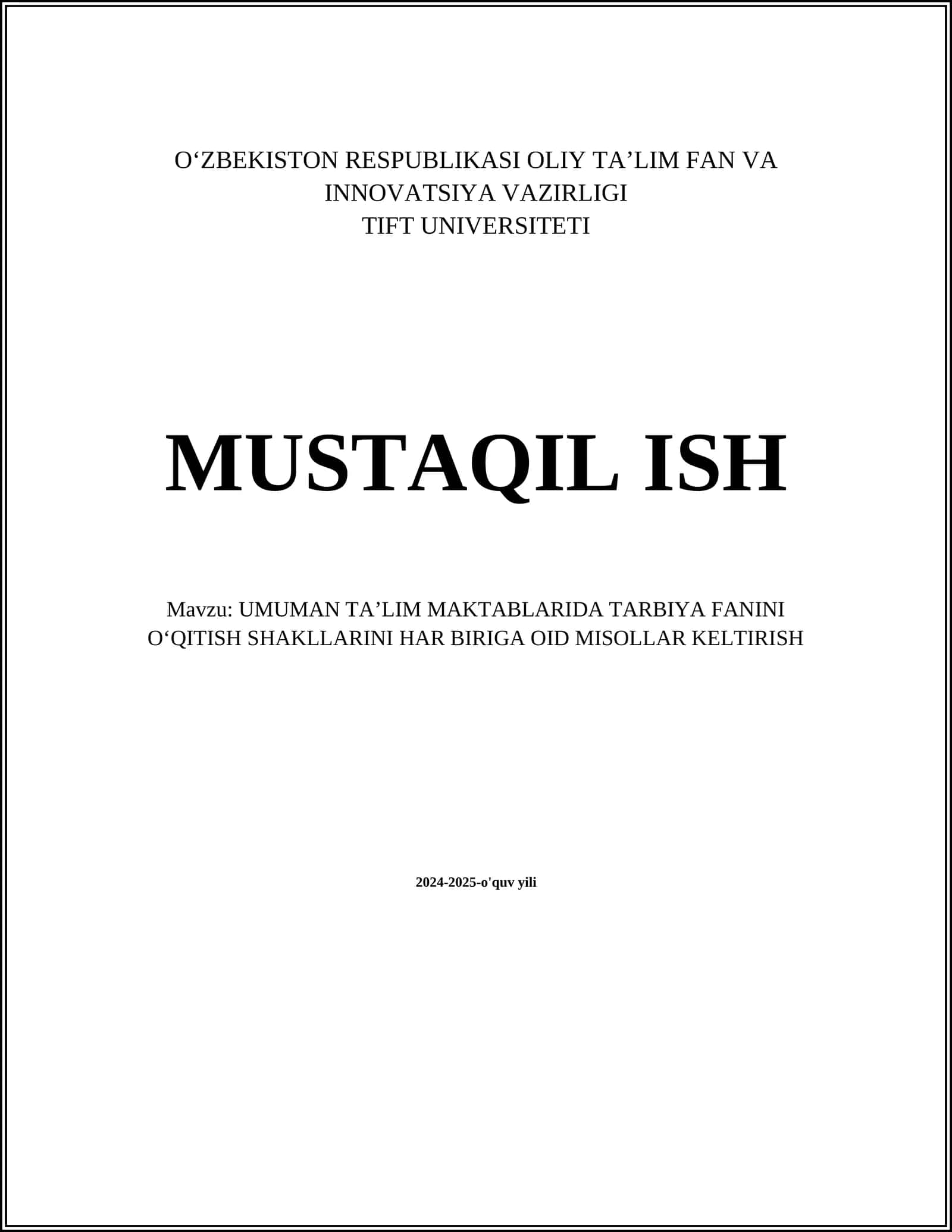 An'anaviy ta'lim shakllari