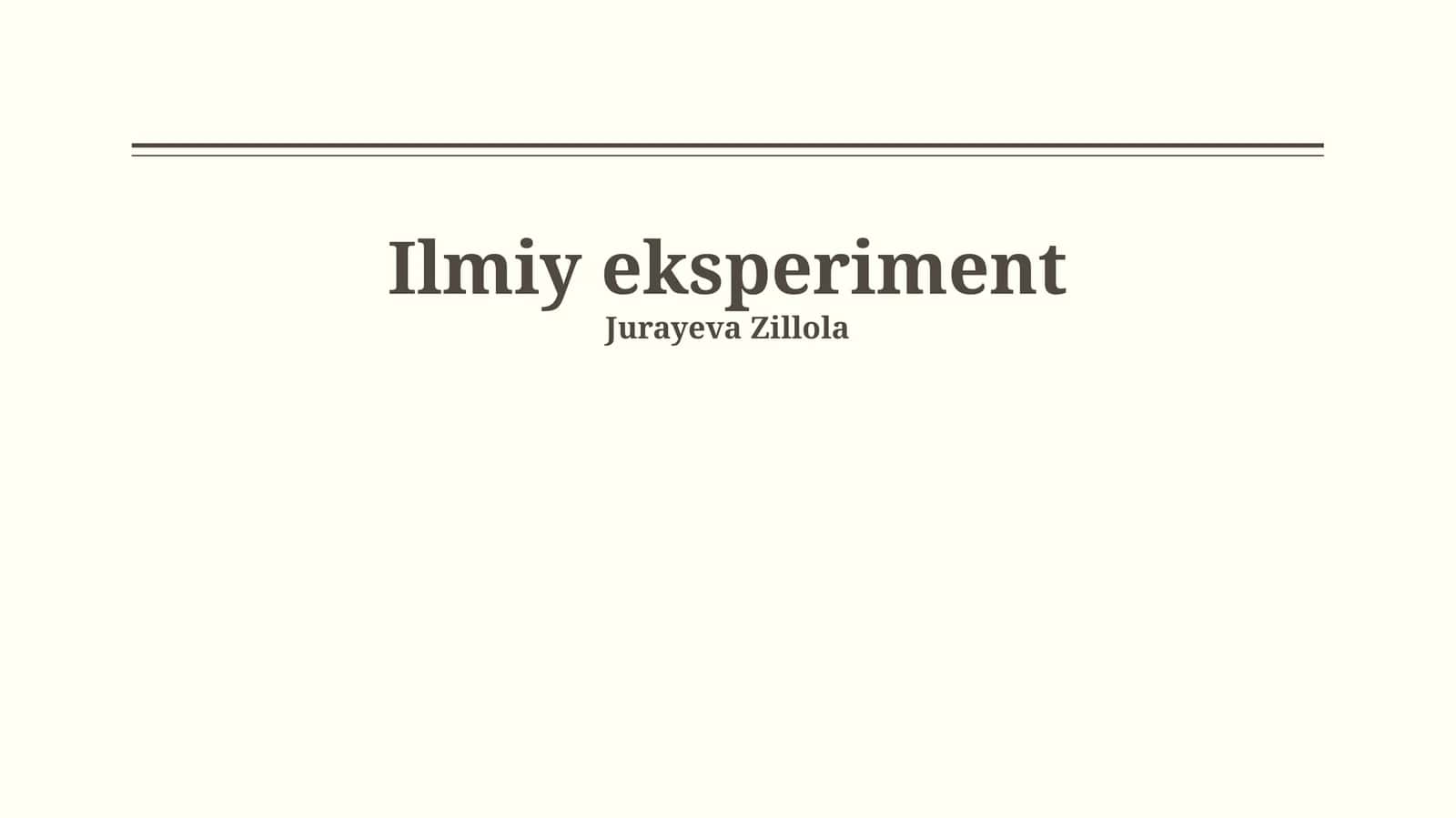 Ilmiy eksperiment