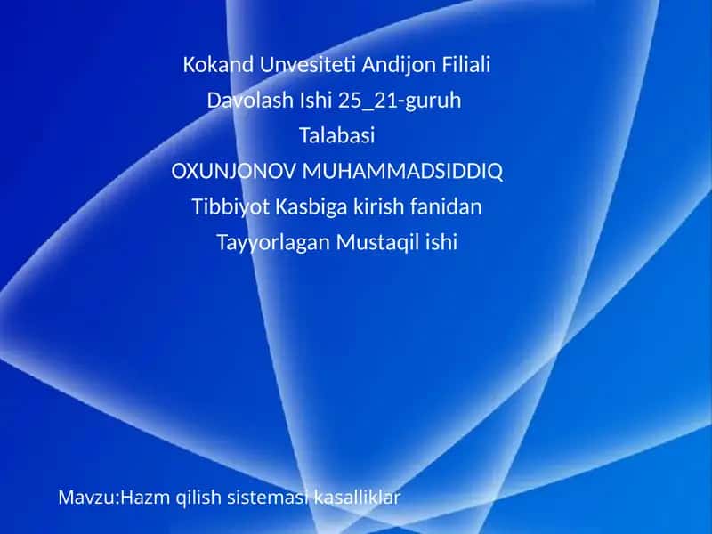 Ovqat hazm qilish sistemasikasalliklari